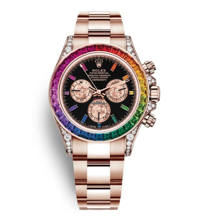 Rolex Daytona Rainbow Rose-gold diamonds set Bazel 38.5mm