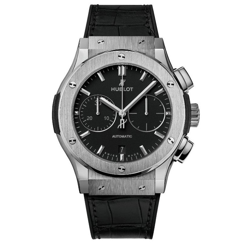 Hublot Classic Fusion Chronograph Titanium  Black-Dial Strap 45mm